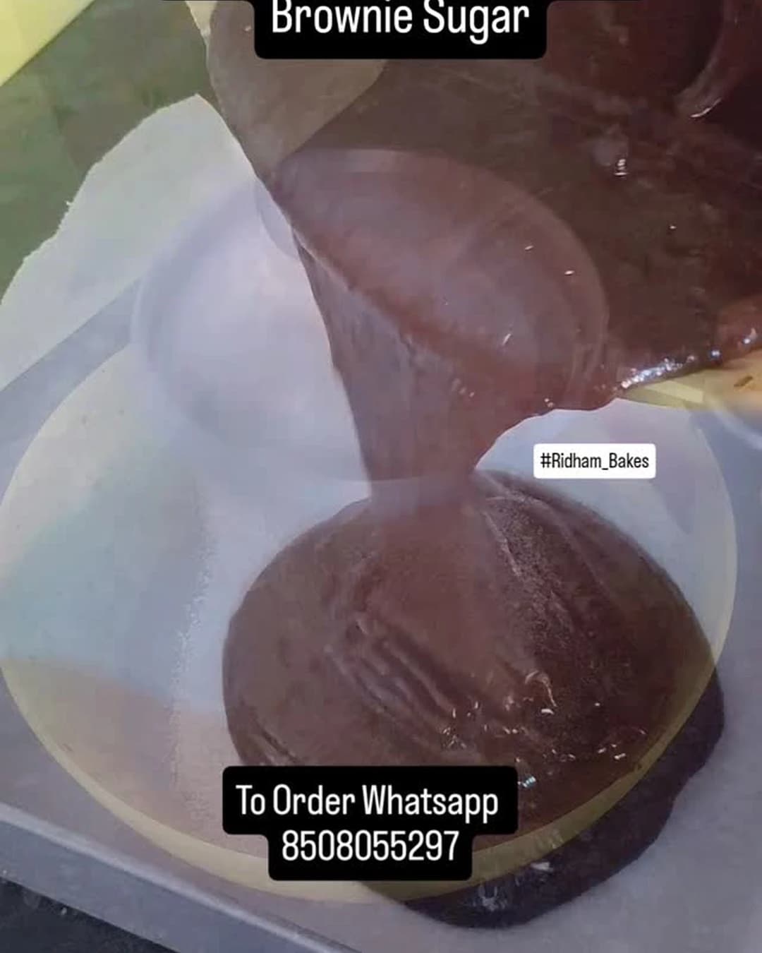 Fresh brownie batter being prepared